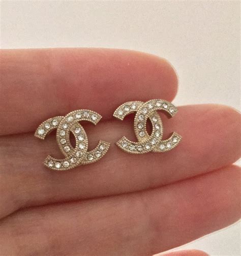 tiny chanel cc stud earrings|chanel cc earrings original.